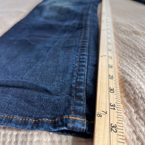 True Religion Ricky Jeans Mens 40 Blue Relaxed Straight Denim Distressed Casual - Picture 13 of 16